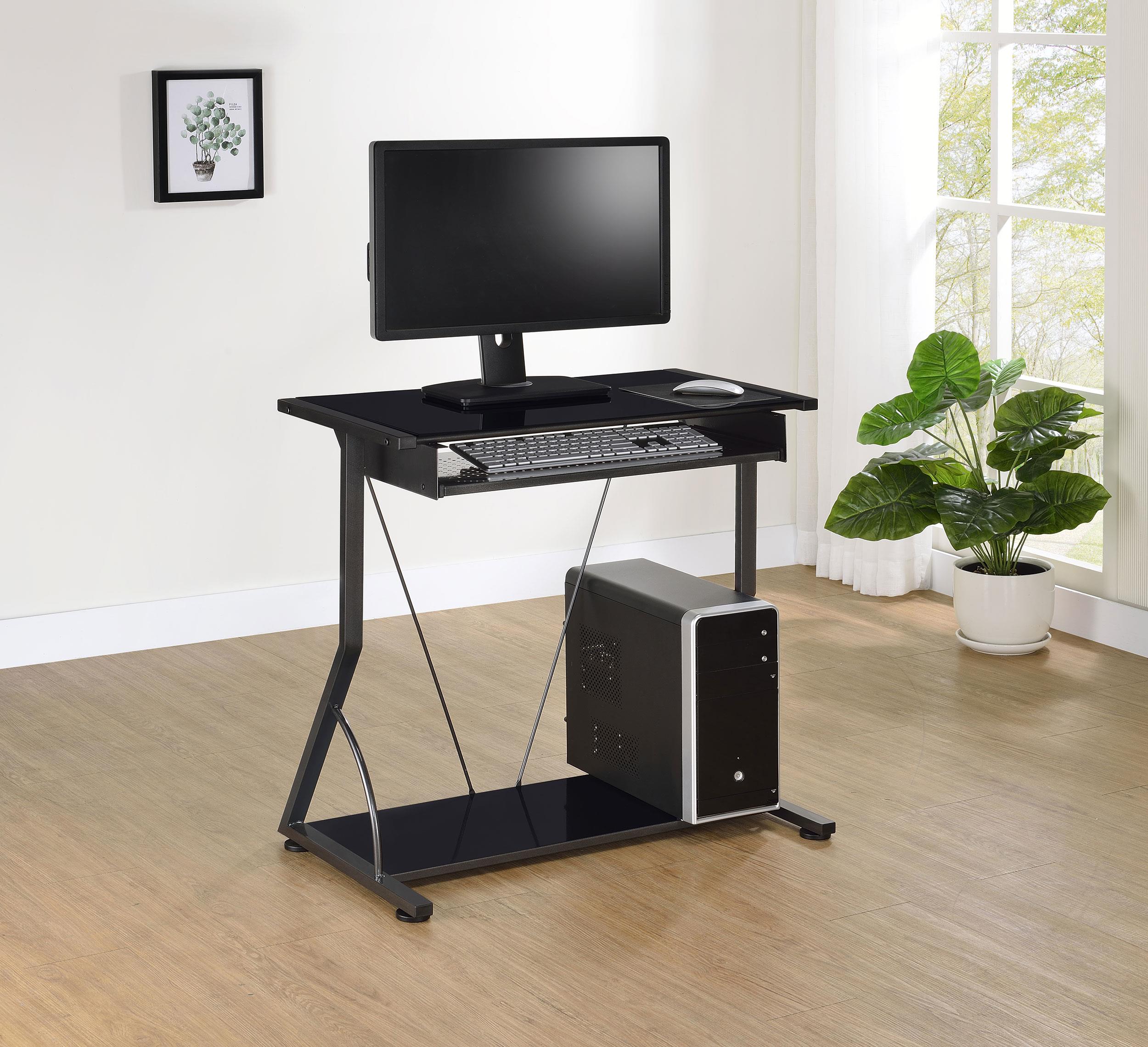 Alastair 30-inch Computer Desk with Keyboard Tray Black