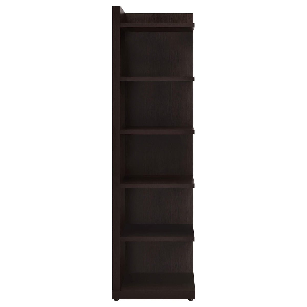 Librería esquinera Alder de 71 pulgadas y 6 estantes color capuchino
