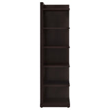 Librería esquinera Alder de 71 pulgadas y 6 estantes color capuchino
