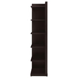Librería esquinera Alder de 71 pulgadas y 6 estantes color capuchino