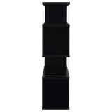 Emelle 63-inch 4-shelf Glass Panel Bookshelf Black