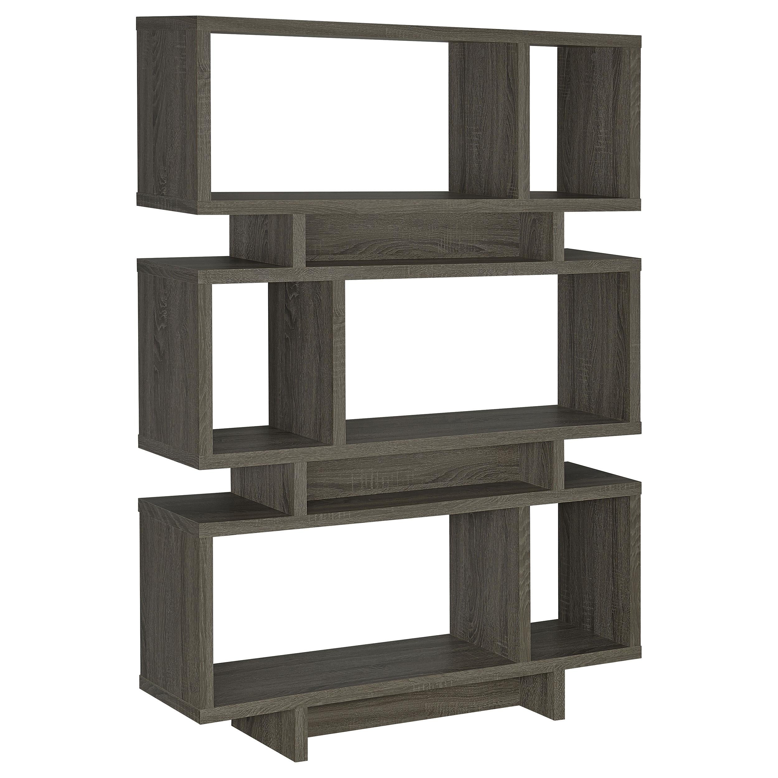 Reid 66-inch 4-shelf Bookshelf Weathered Grey