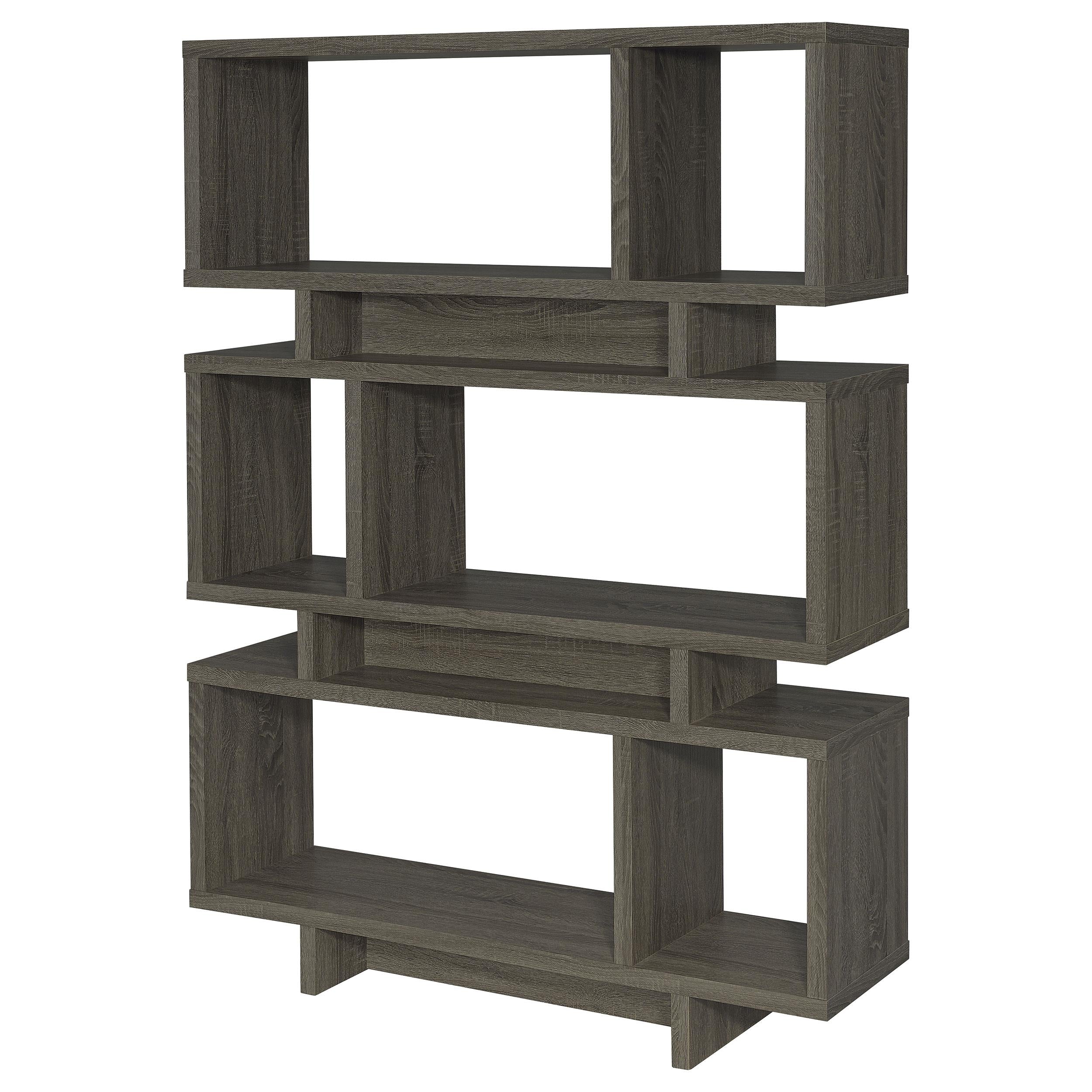 Reid 66-inch 4-shelf Bookshelf Weathered Grey