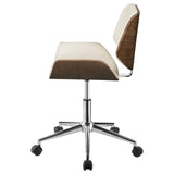 Silla de escritorio ajustable tapizada Addington color crudo