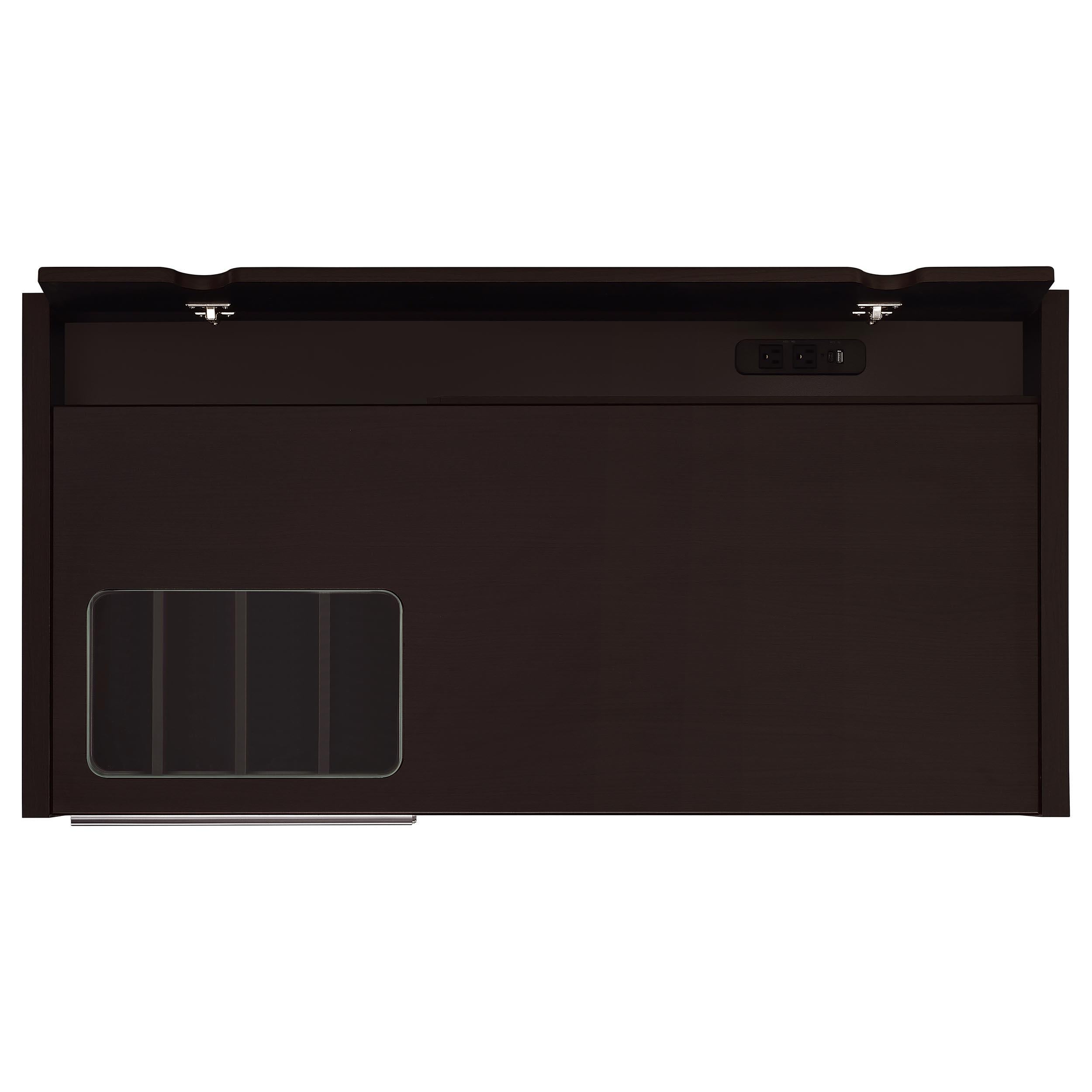 Halston 47-inch 2-drawer Office Desk with Cabinet Cappuccino