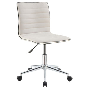 Silla de oficina de altura ajustable blanca y cromada