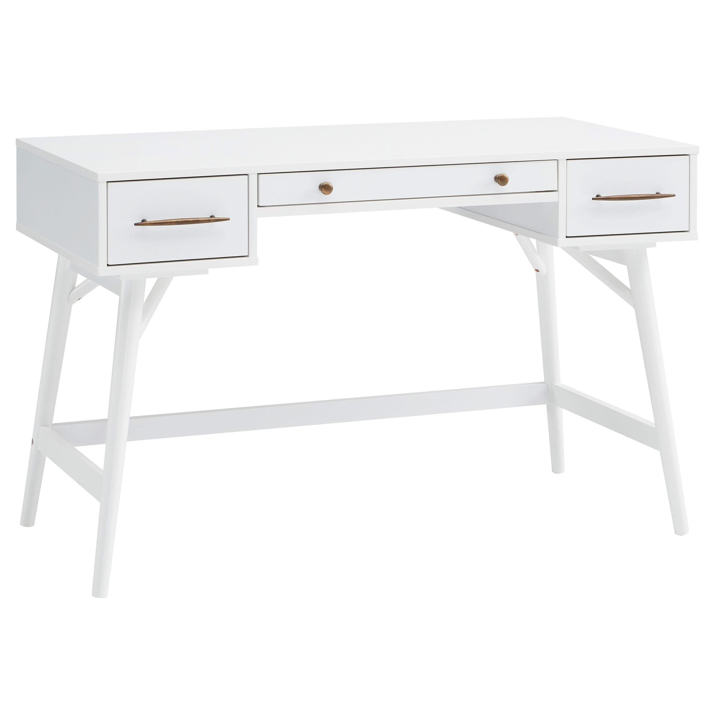 Escritorio de madera Mugga de 47 pulgadas con 3 cajones, color blanco
