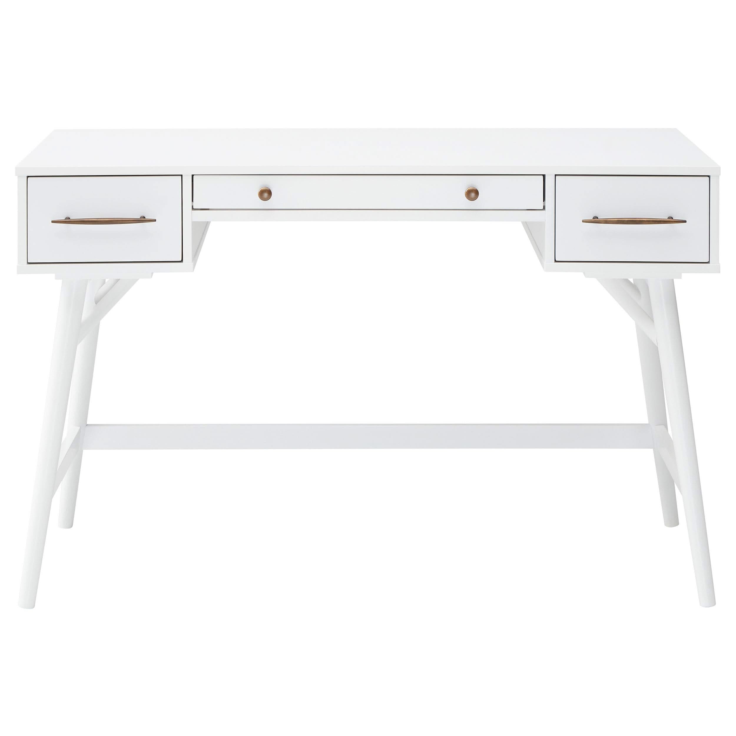 Escritorio de madera Mugga de 47 pulgadas con 3 cajones, color blanco