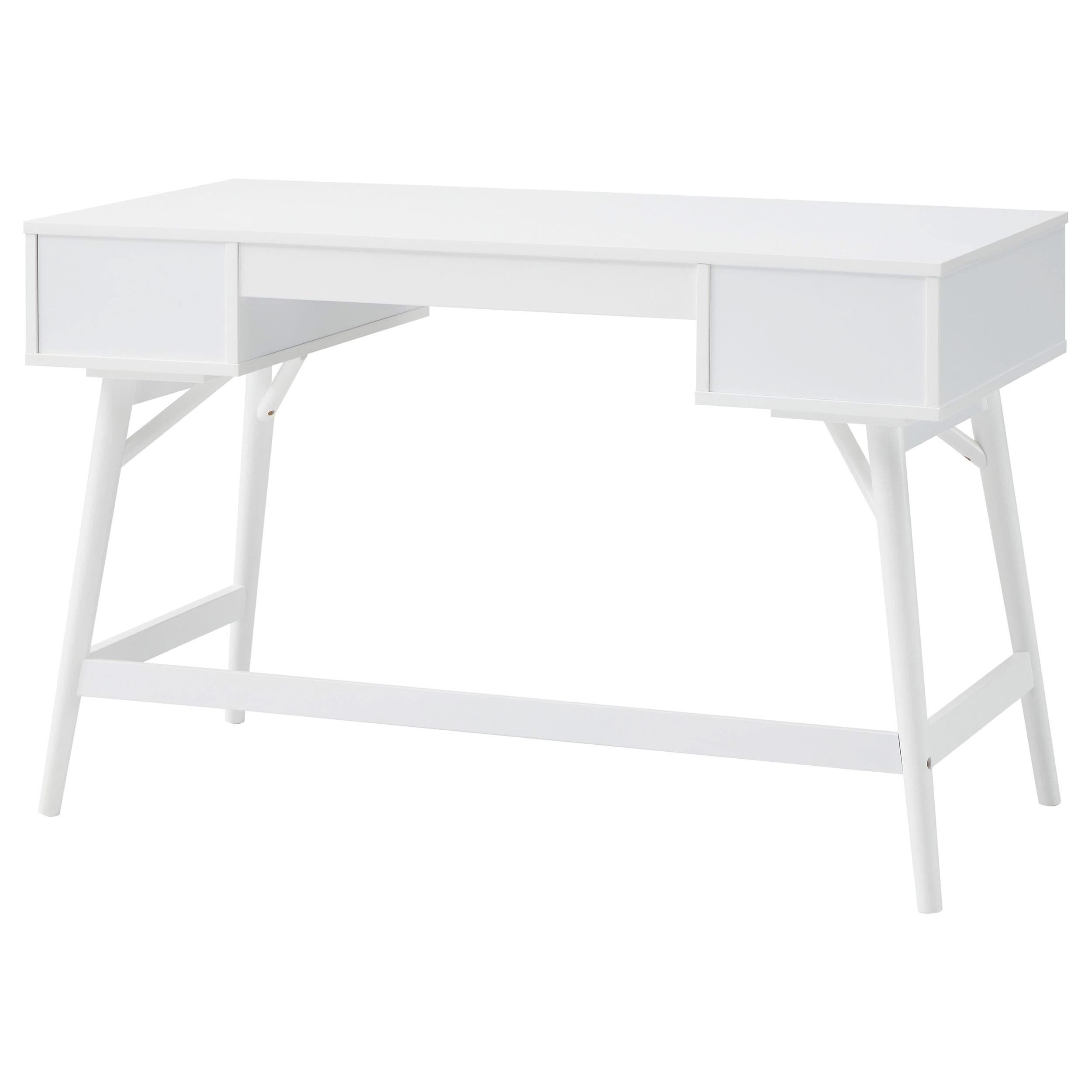 Escritorio de madera Mugga de 47 pulgadas con 3 cajones, color blanco