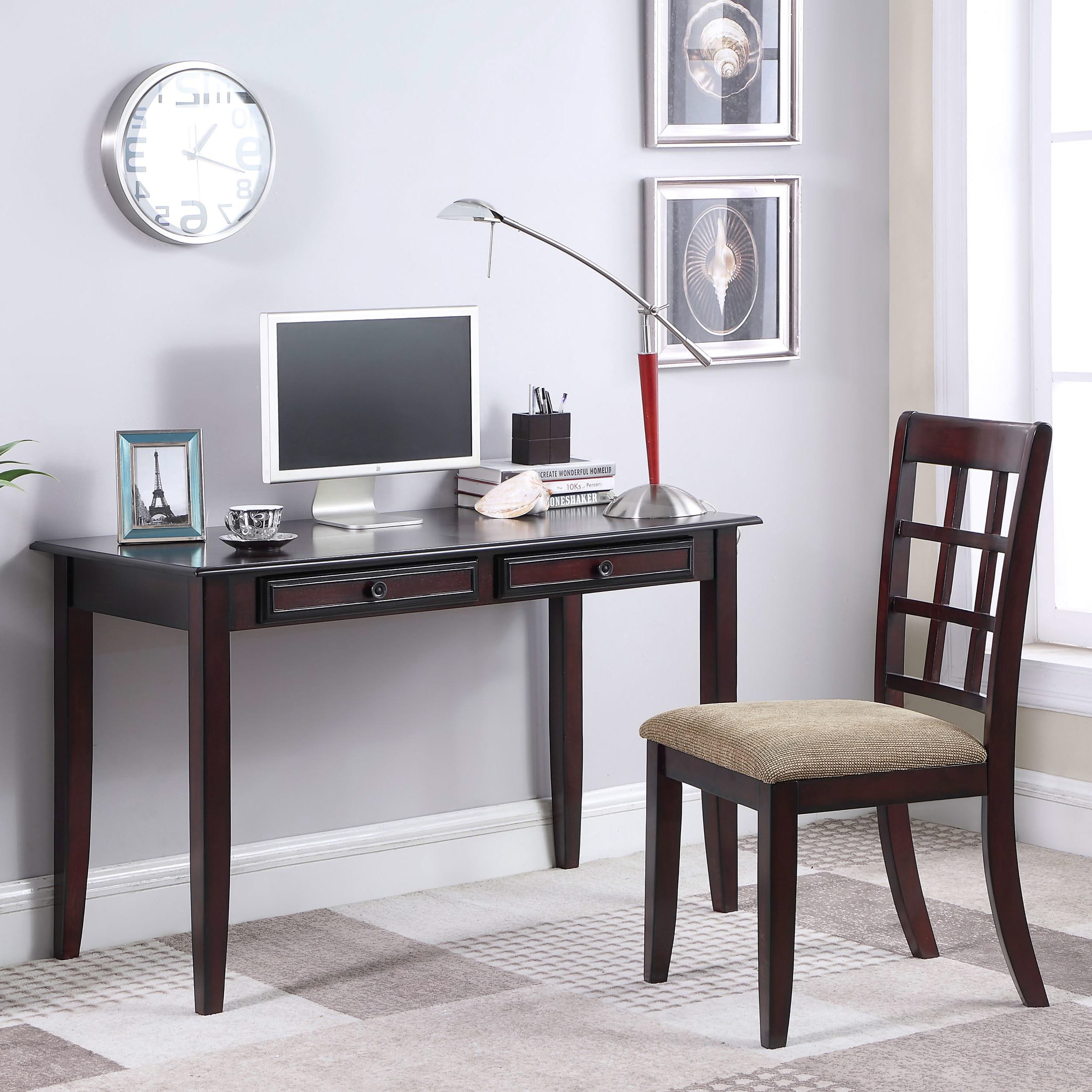 Conjunto de escritorio y silla para computadora Newton de 2 piezas para oficina en casa, color ámbar