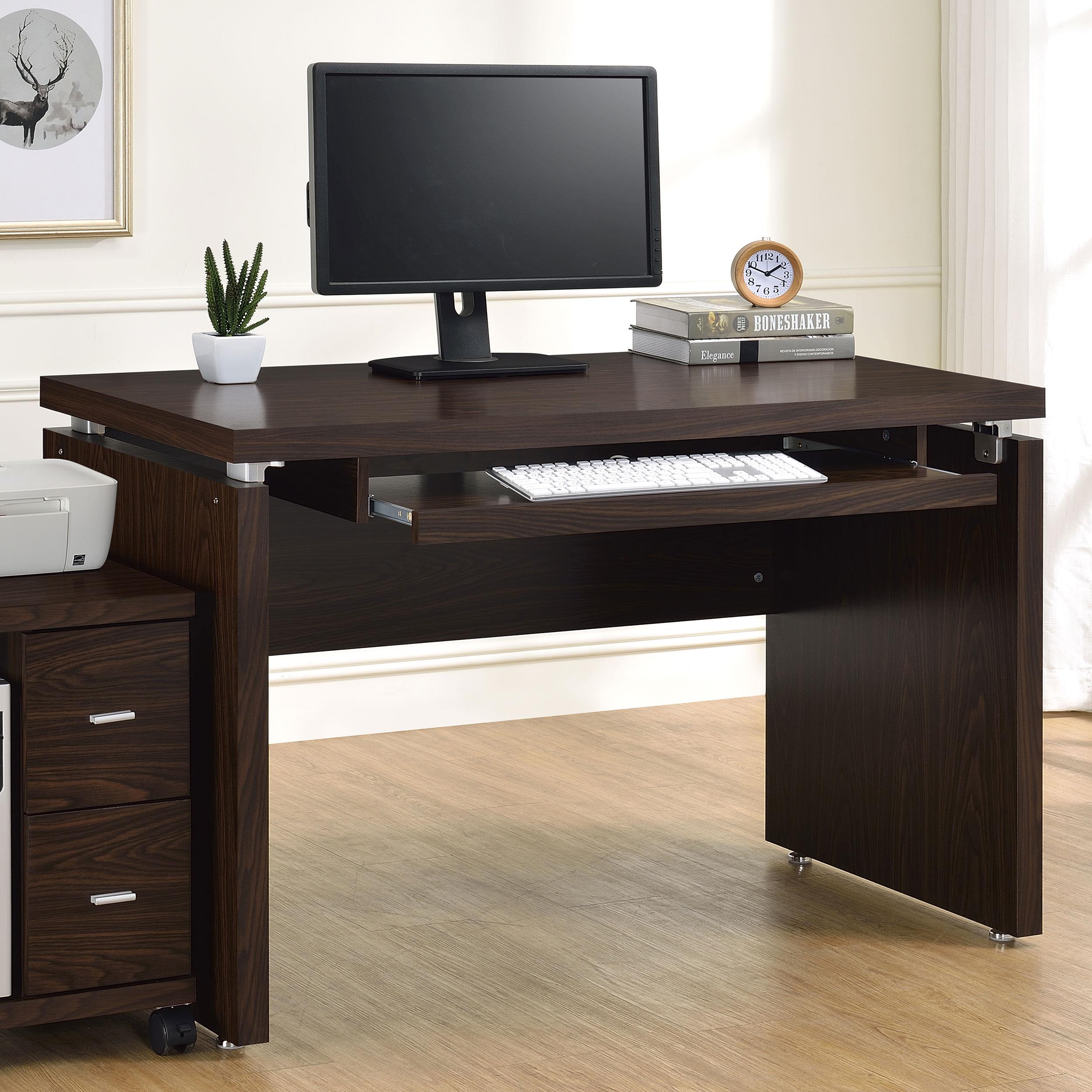 Russell 47-inch Computer Desk with Keyboard Tray Medium Oak