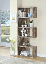 Joey 71-inch 5-shelf Bookshelf Weathered Brown