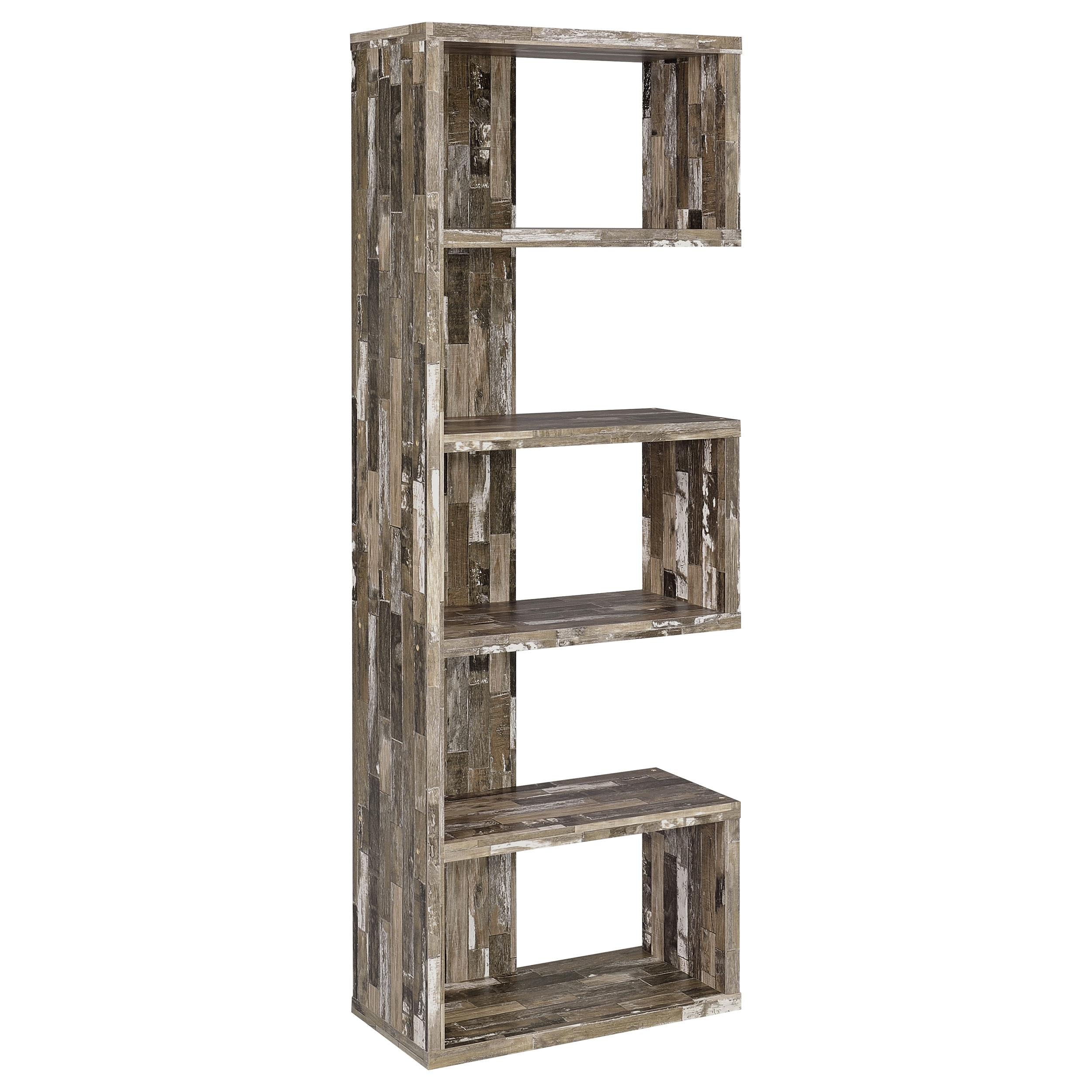 Joey 71-inch 5-shelf Bookshelf Weathered Brown