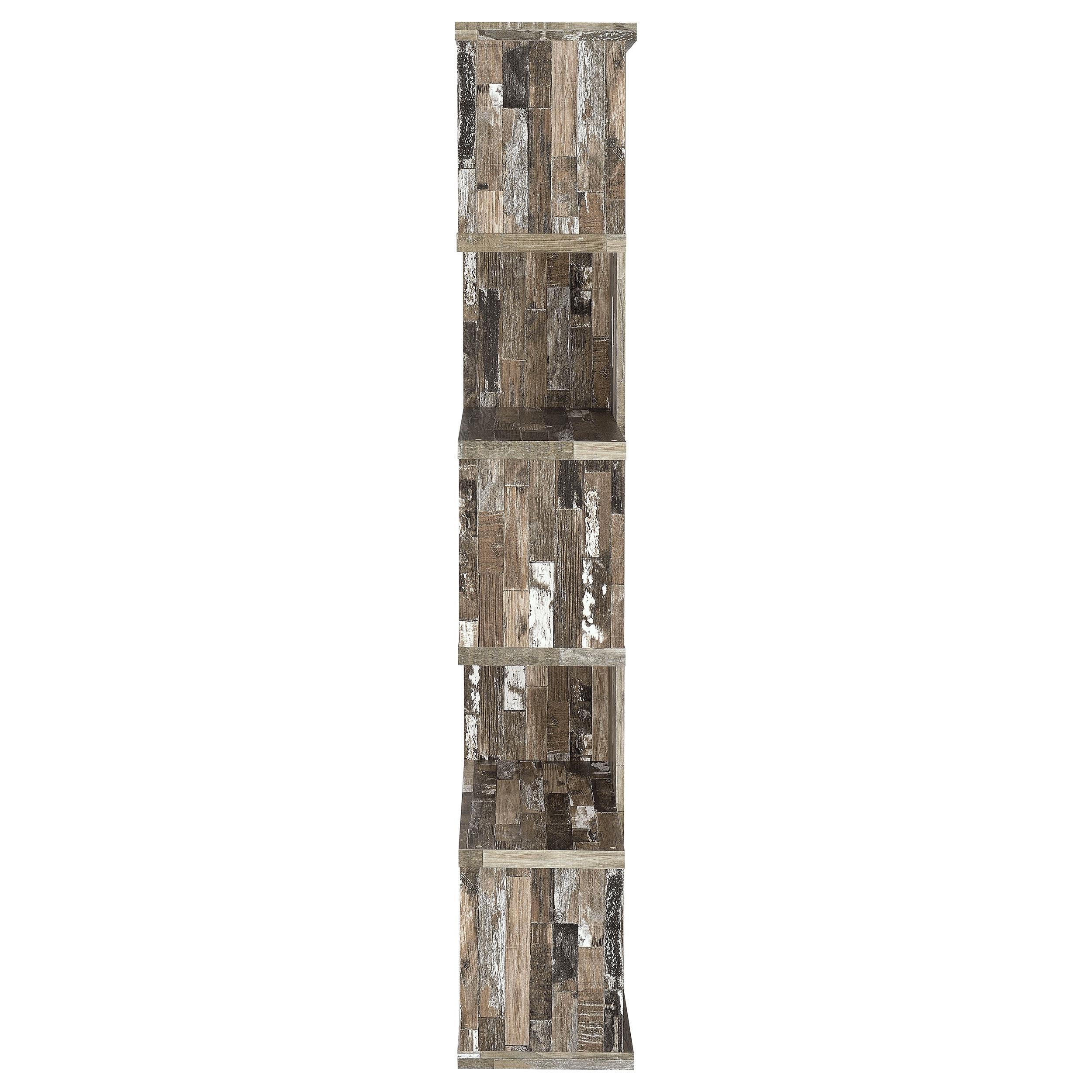 Joey 71-inch 5-shelf Bookshelf Weathered Brown