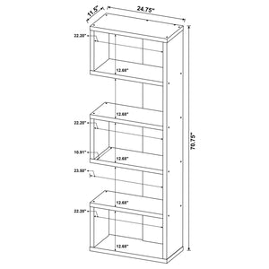 Joey 71-inch 5-shelf Bookshelf Weathered Brown