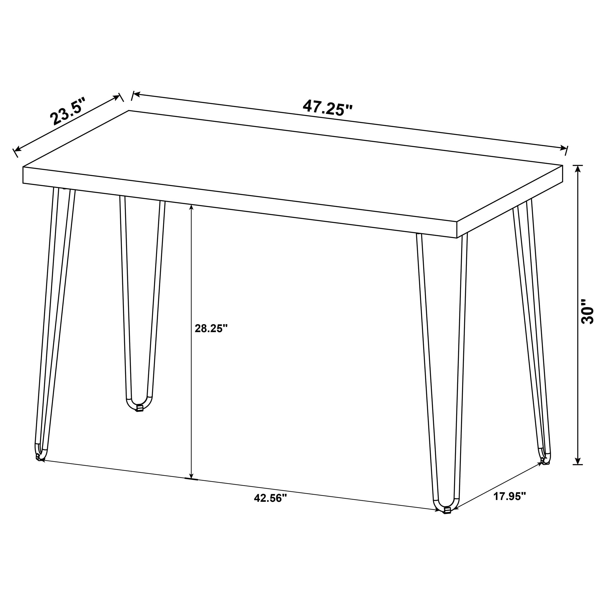 Ems 47-inch Engineered Wood Writing Desk Weathered Brown