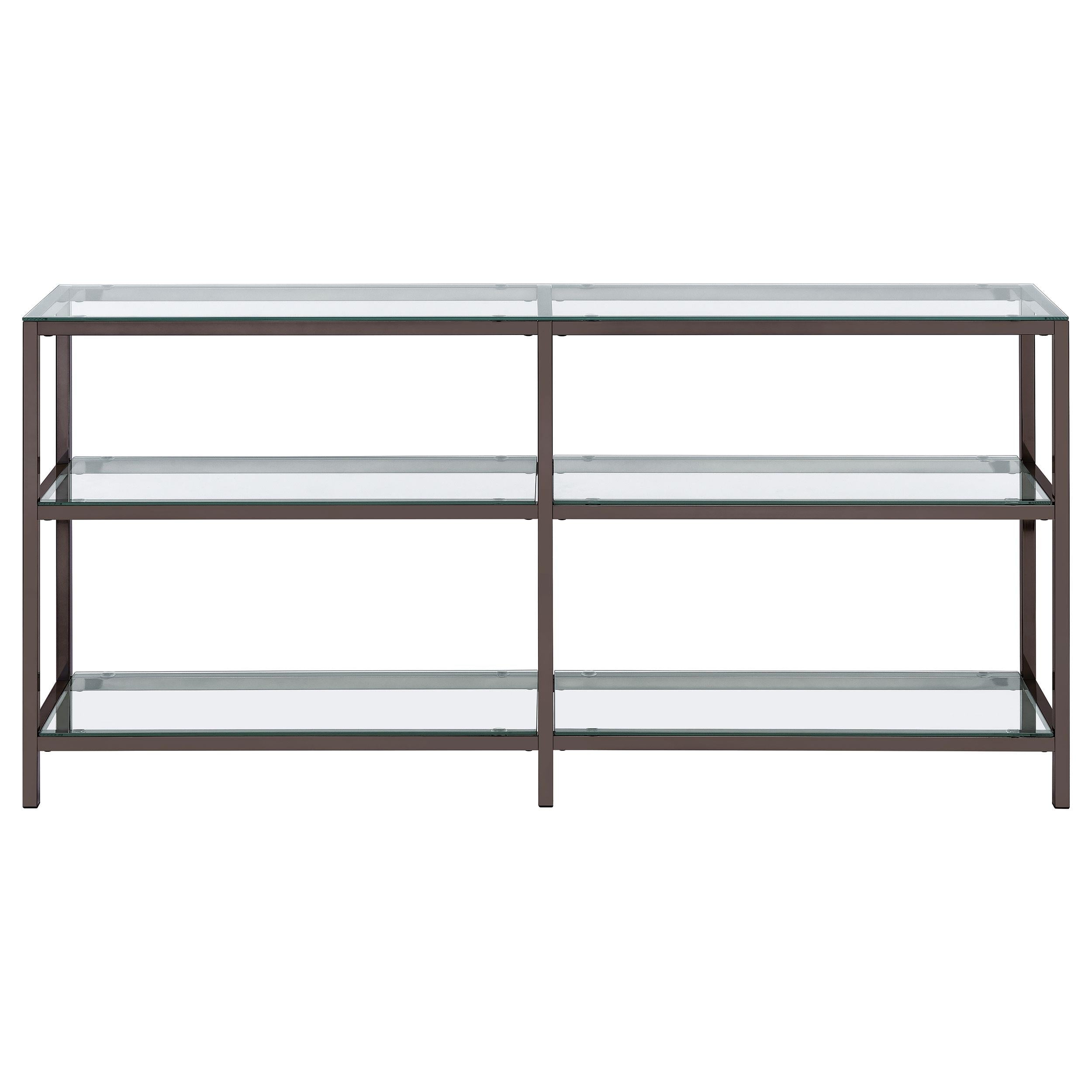 Kate 55-inch 4-shelf Console Bookcases Black Nickel