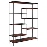 Librería geométrica Asher de 7 estantes en nogal