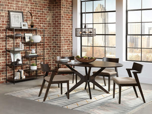 Librería geométrica Asher de 7 estantes en nogal