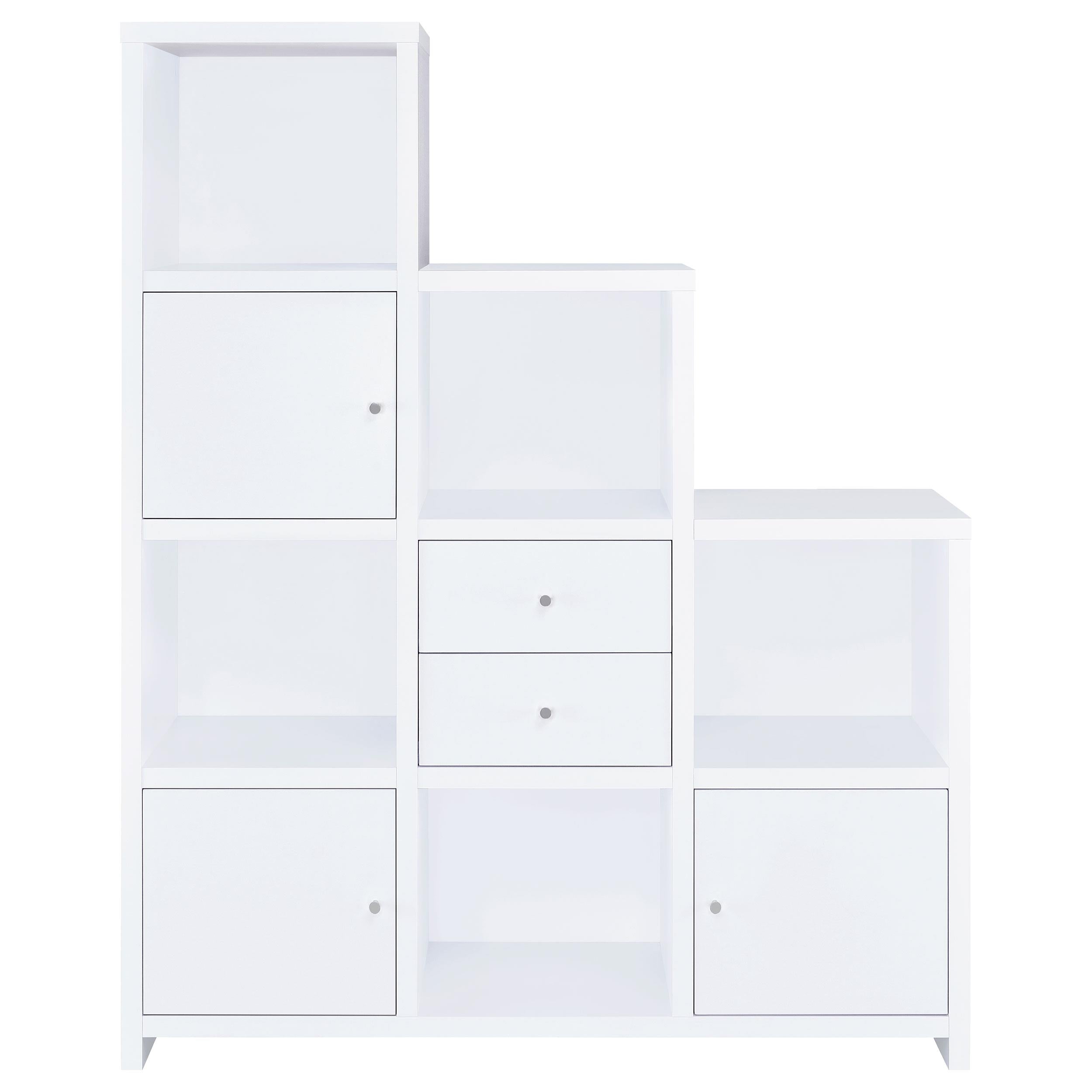 Spencer Bookcase with Cube Storage Compartments White