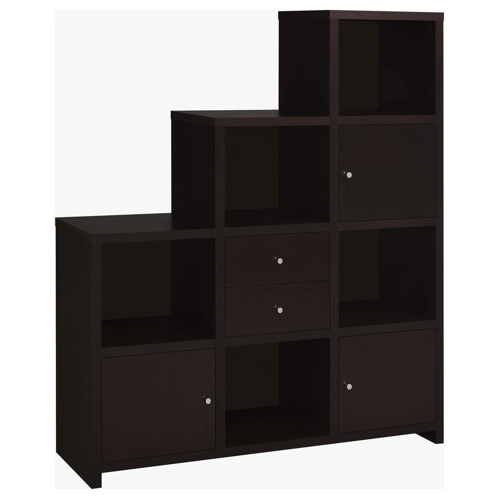 Librería Spencer con compartimentos cúbicos de almacenamiento Capuchino