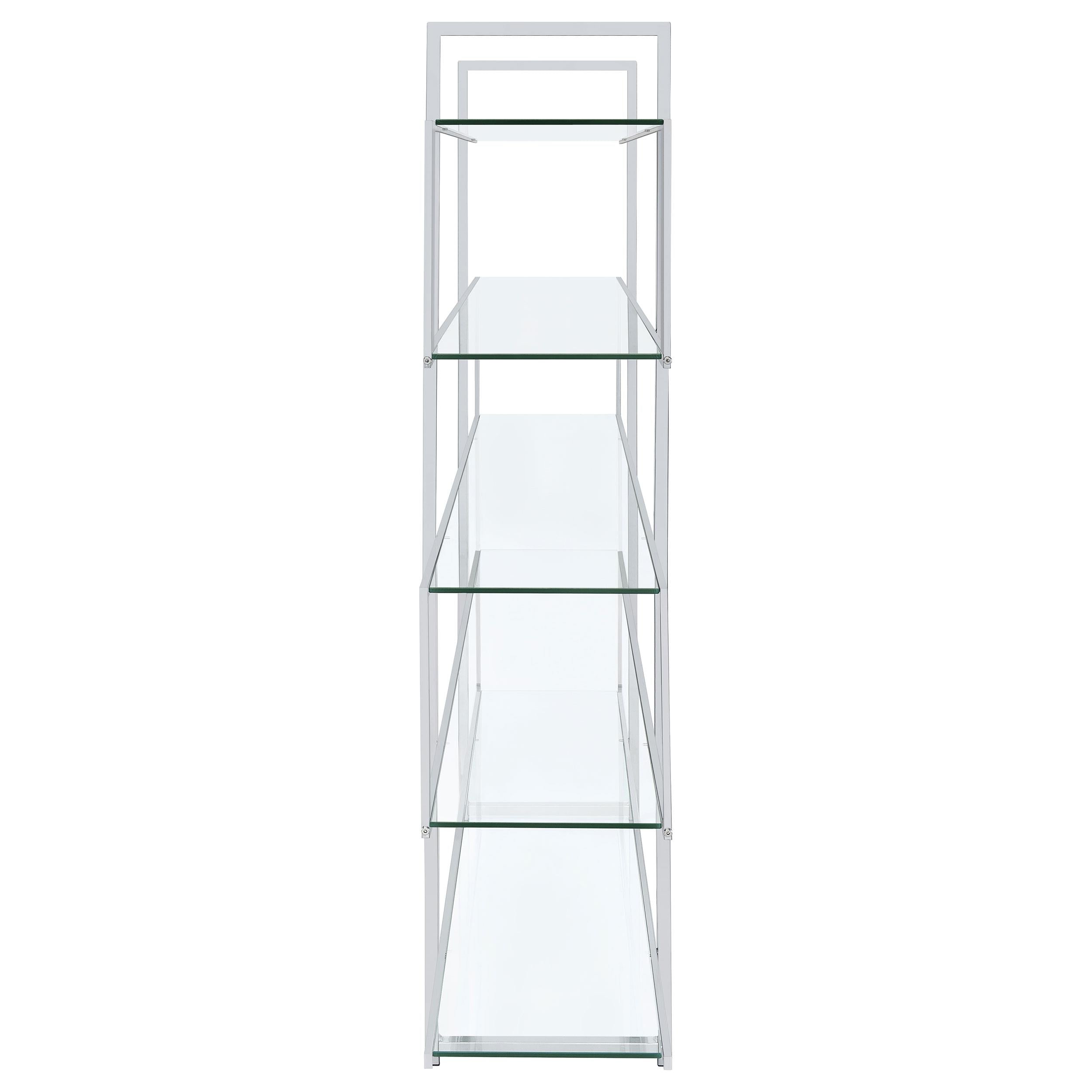 Elmer 63-inch 5-shelf Bookshelf Clear and Chrome