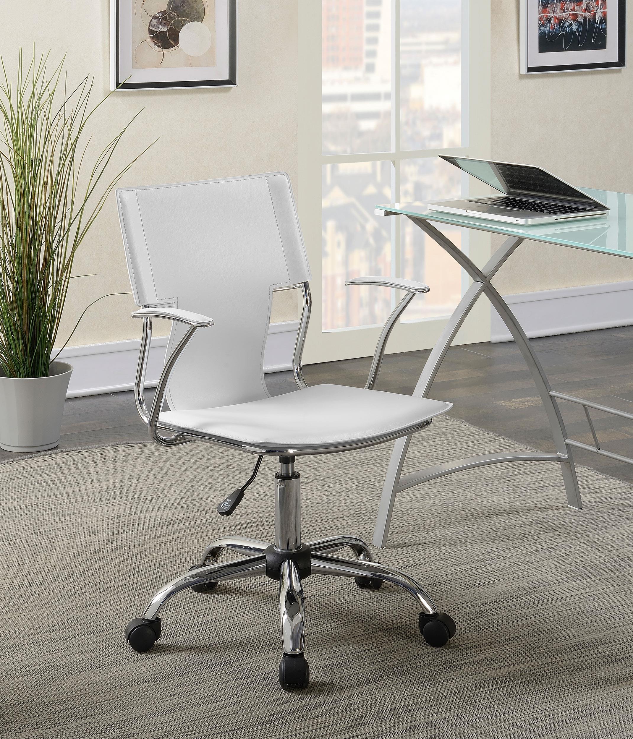 Himari Faux Leather Adjustable Office Desk Chair White
