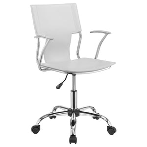 Silla de escritorio ajustable de piel sintética Himari, color blanco