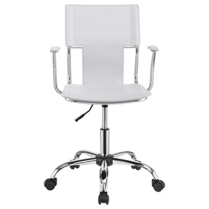 Silla de escritorio ajustable de piel sintética Himari, color blanco