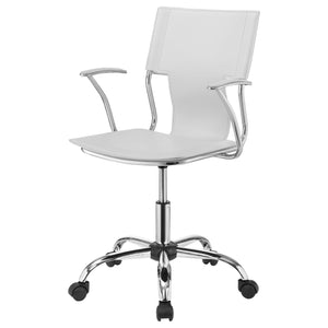 Silla de escritorio ajustable de piel sintética Himari, color blanco