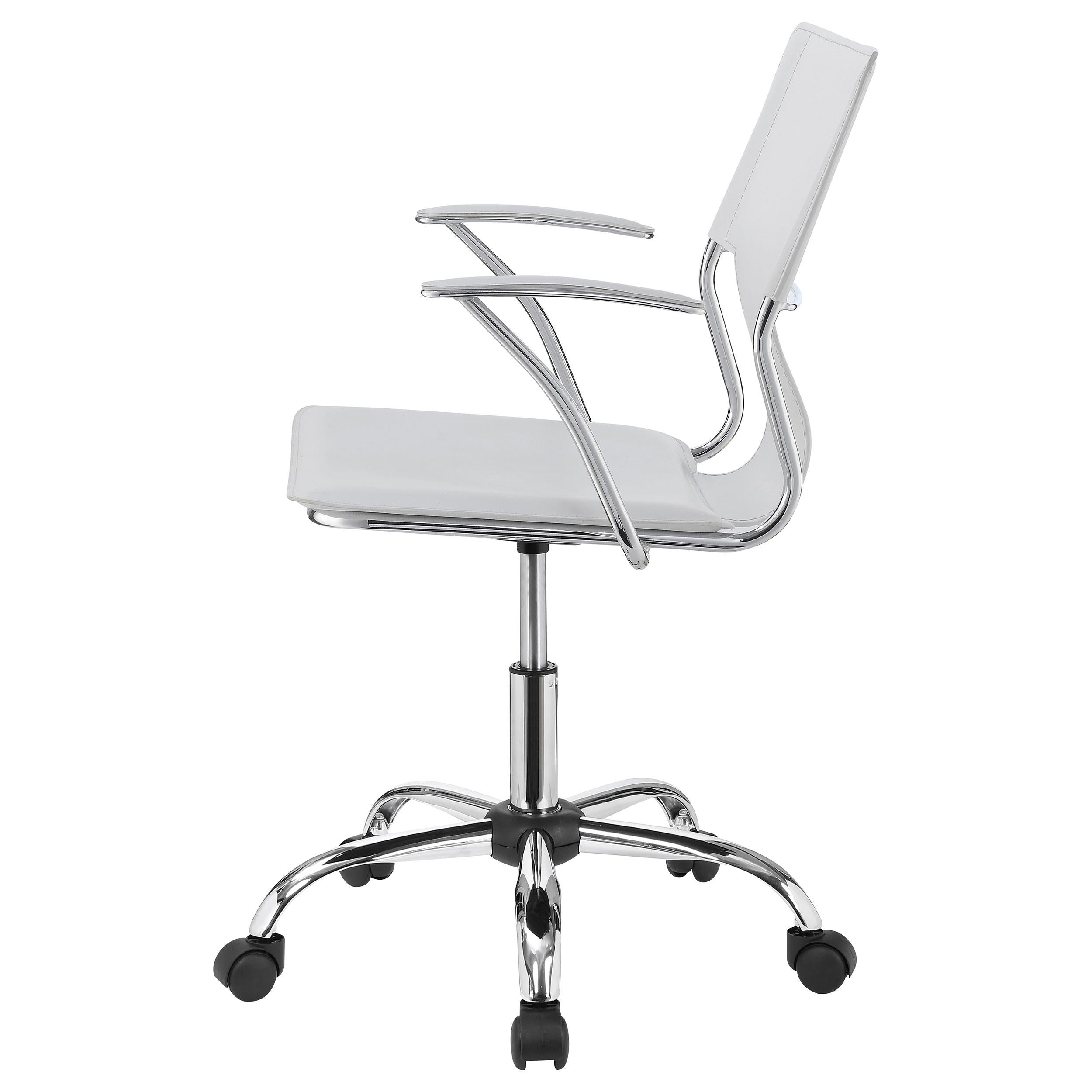 Himari Faux Leather Adjustable Office Desk Chair White
