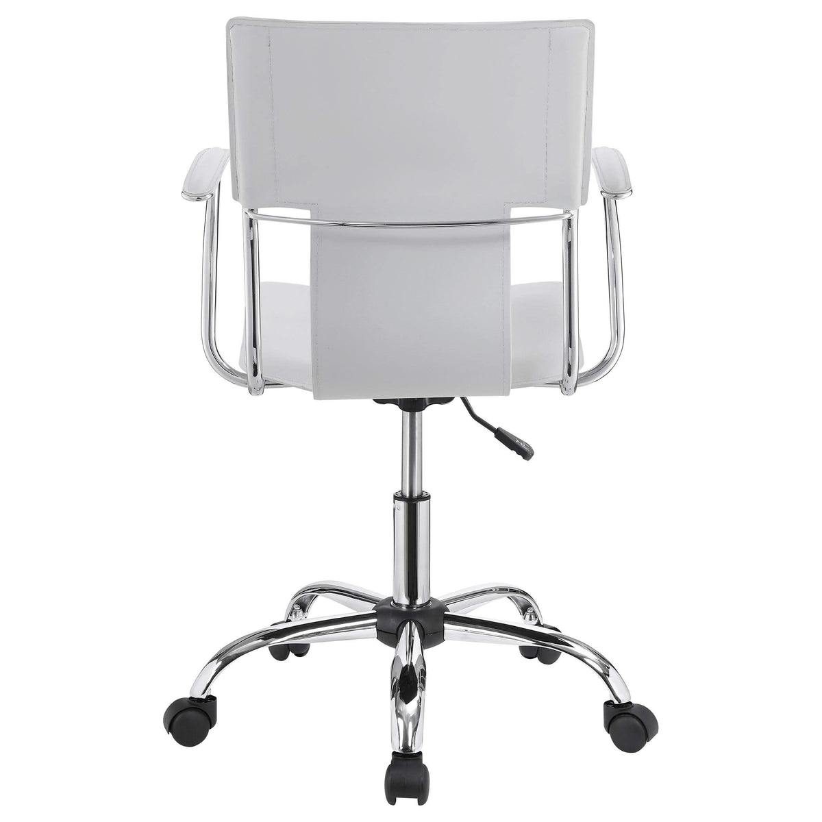 Silla de escritorio ajustable de piel sintética Himari, color blanco