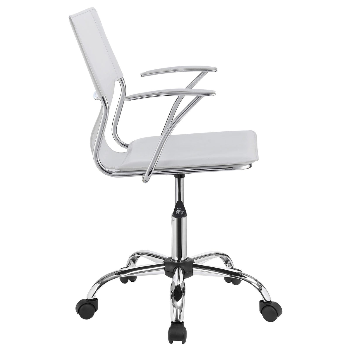 Silla de escritorio ajustable de piel sintética Himari, color blanco