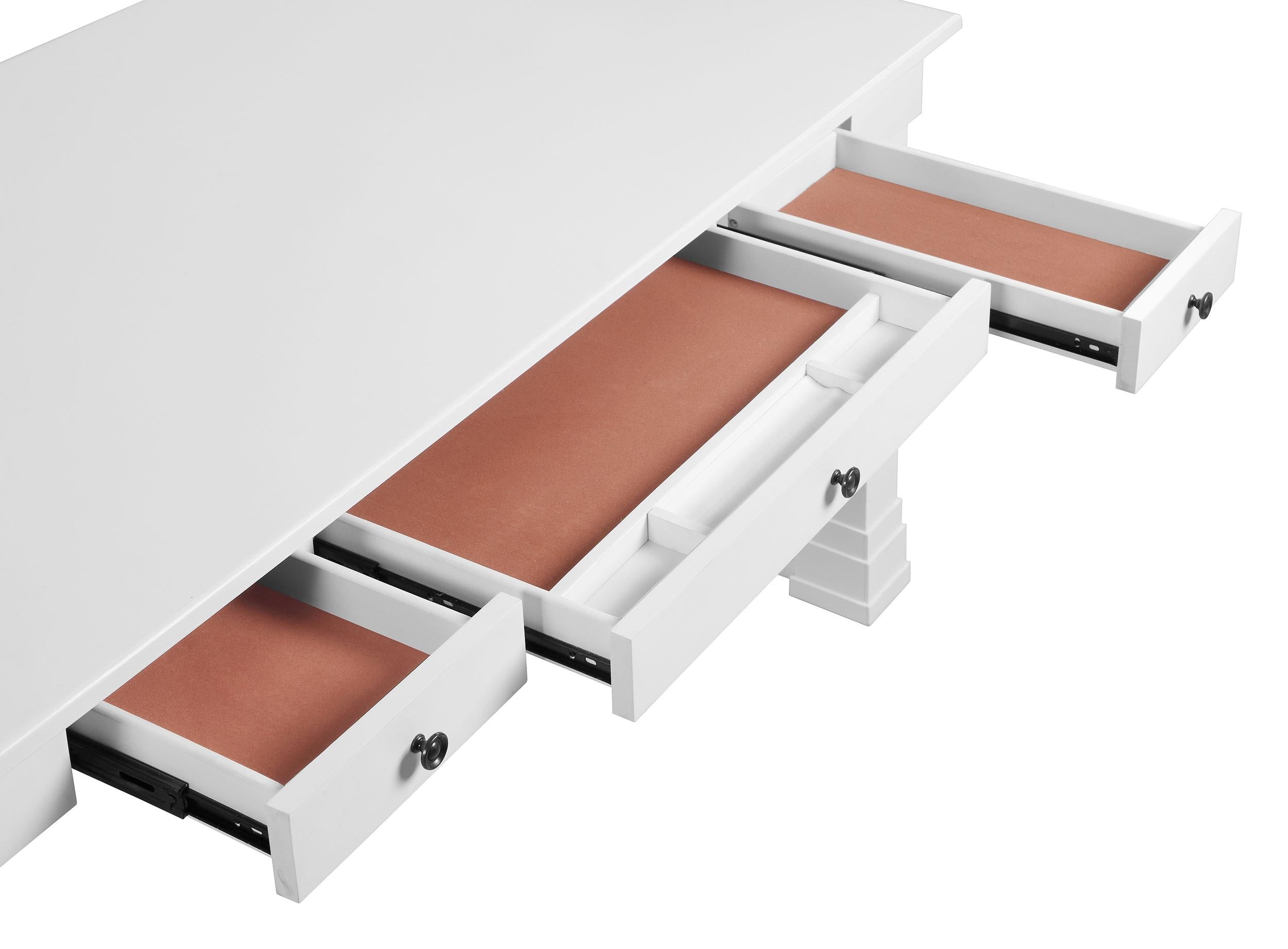 Johansson 60-inch 3-drawer Writing Desk White