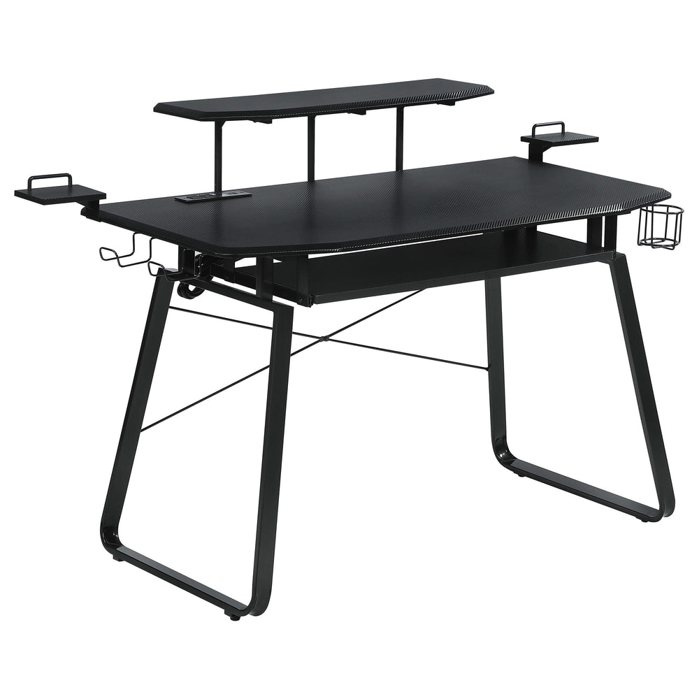Alfie 59-inch Computer Gaming Desk with USB Ports Black