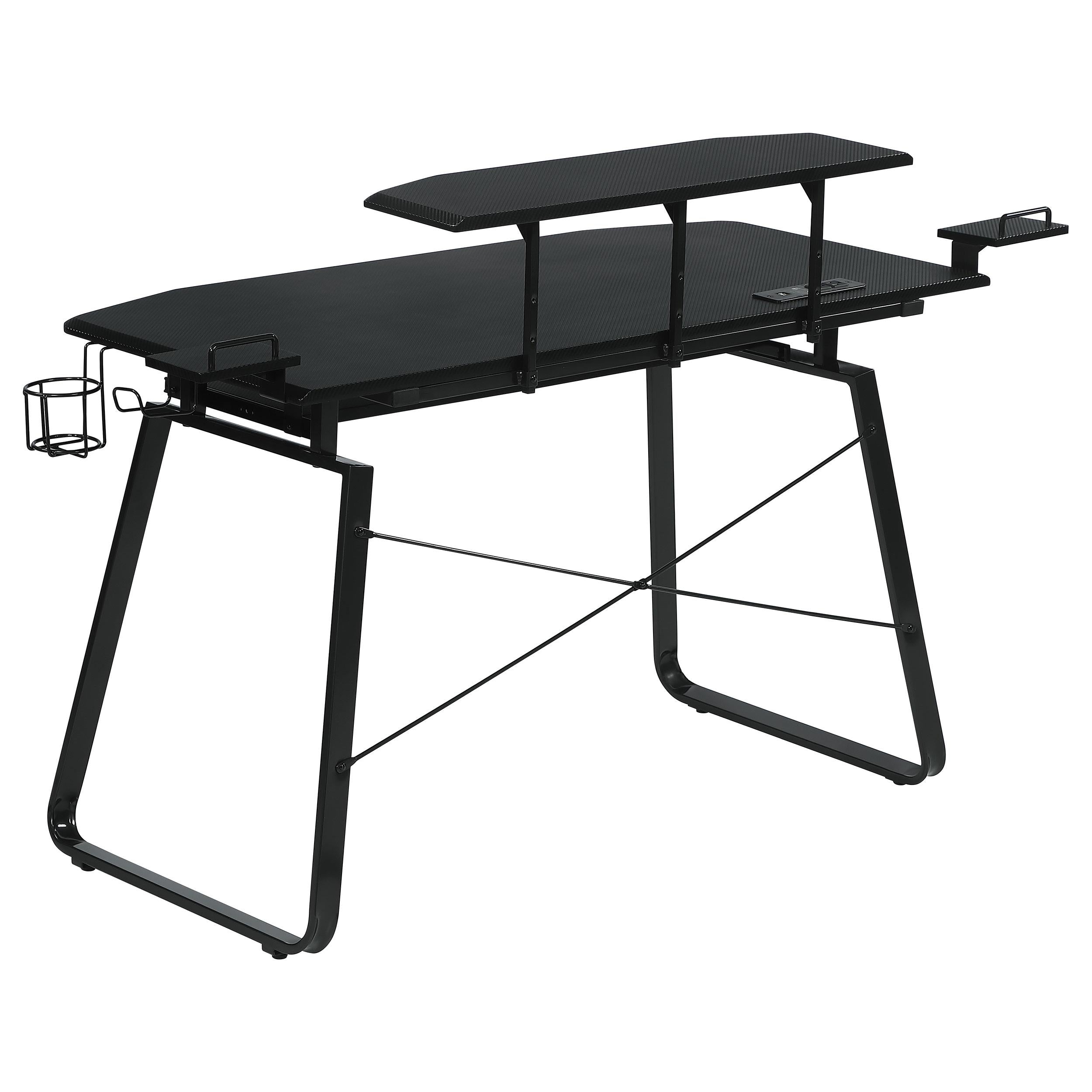 Alfie 59-inch Computer Gaming Desk with USB Ports Black