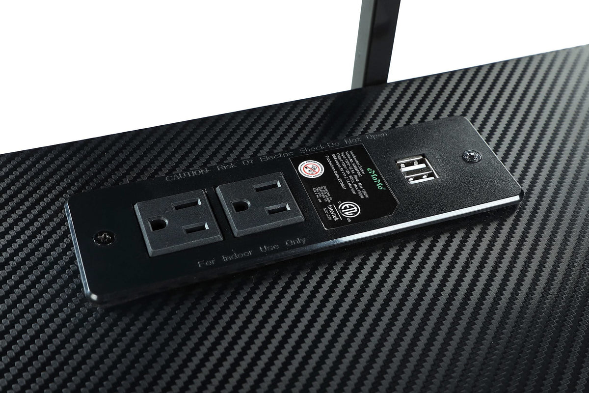 Alfie 59-inch Computer Gaming Desk with USB Ports Black