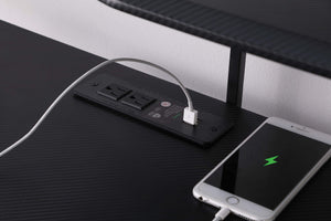 Alfie 59-inch Computer Gaming Desk with USB Ports Black