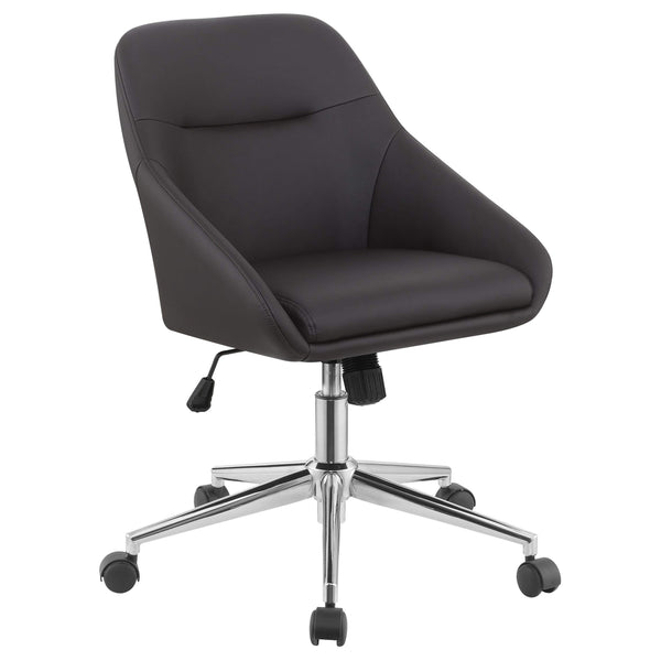 Silla de escritorio ajustable tapizada Jackman para oficina en casa, color marrón