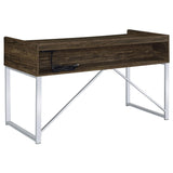 Angelica 3-drawer Writing Desk Walnut and Chrome