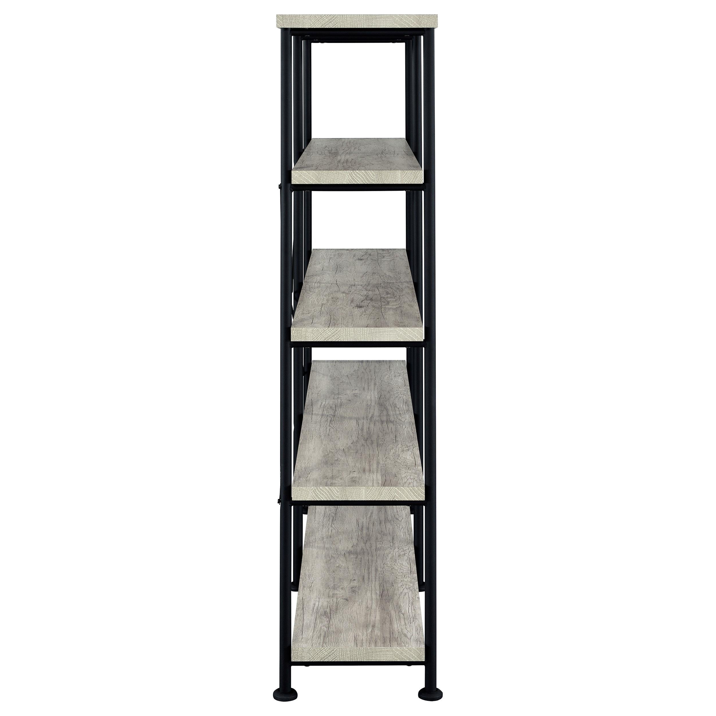 Analiese 63-inch 4-shelf Double Bookshelf Grey Driftwood