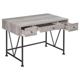 Escritorio Analiese de 3 cajones en madera flotante gris y negro