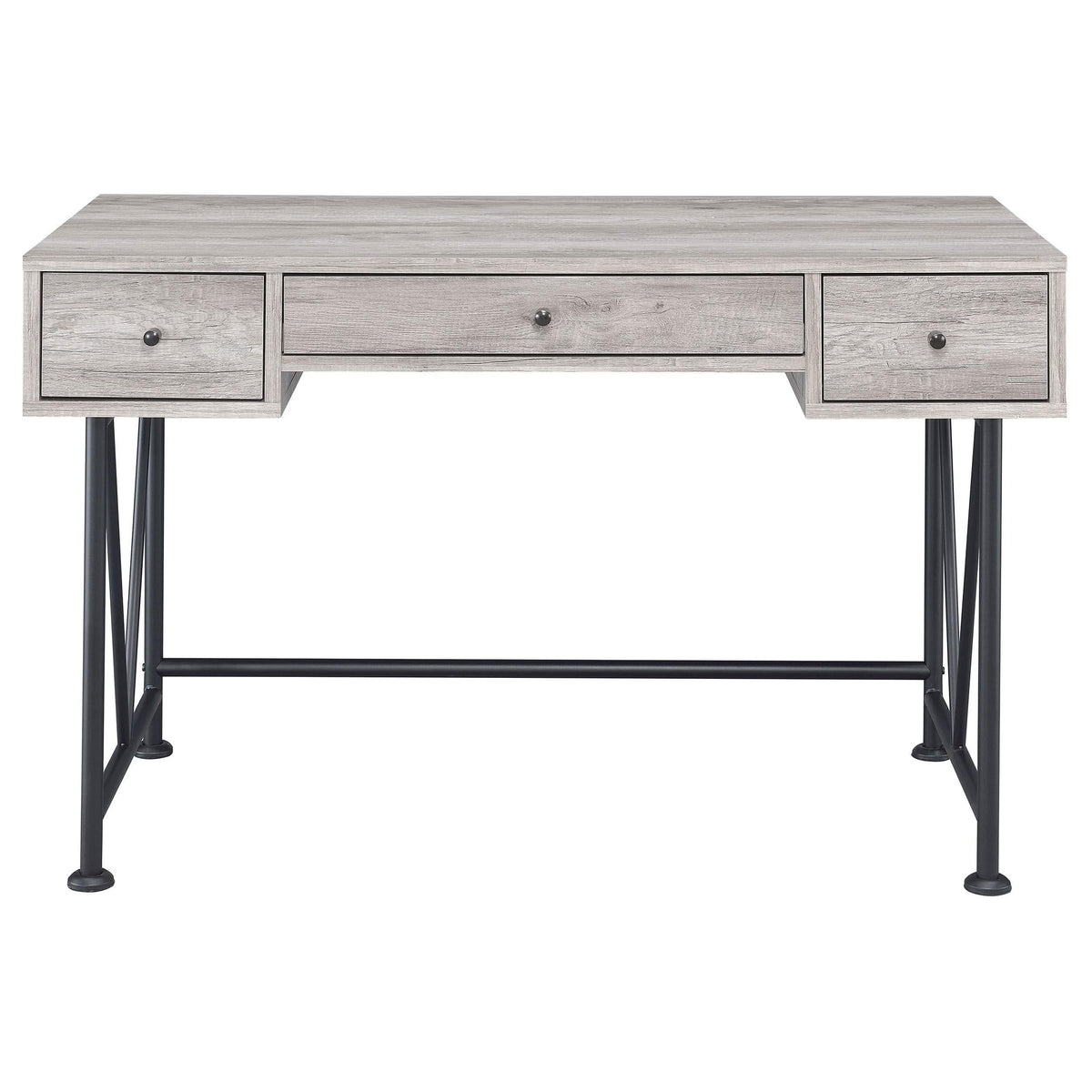 Escritorio Analiese de 3 cajones en madera flotante gris y negro