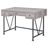 Escritorio Analiese de 3 cajones en madera flotante gris y negro
