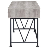 Escritorio Analiese de 3 cajones en madera flotante gris y negro