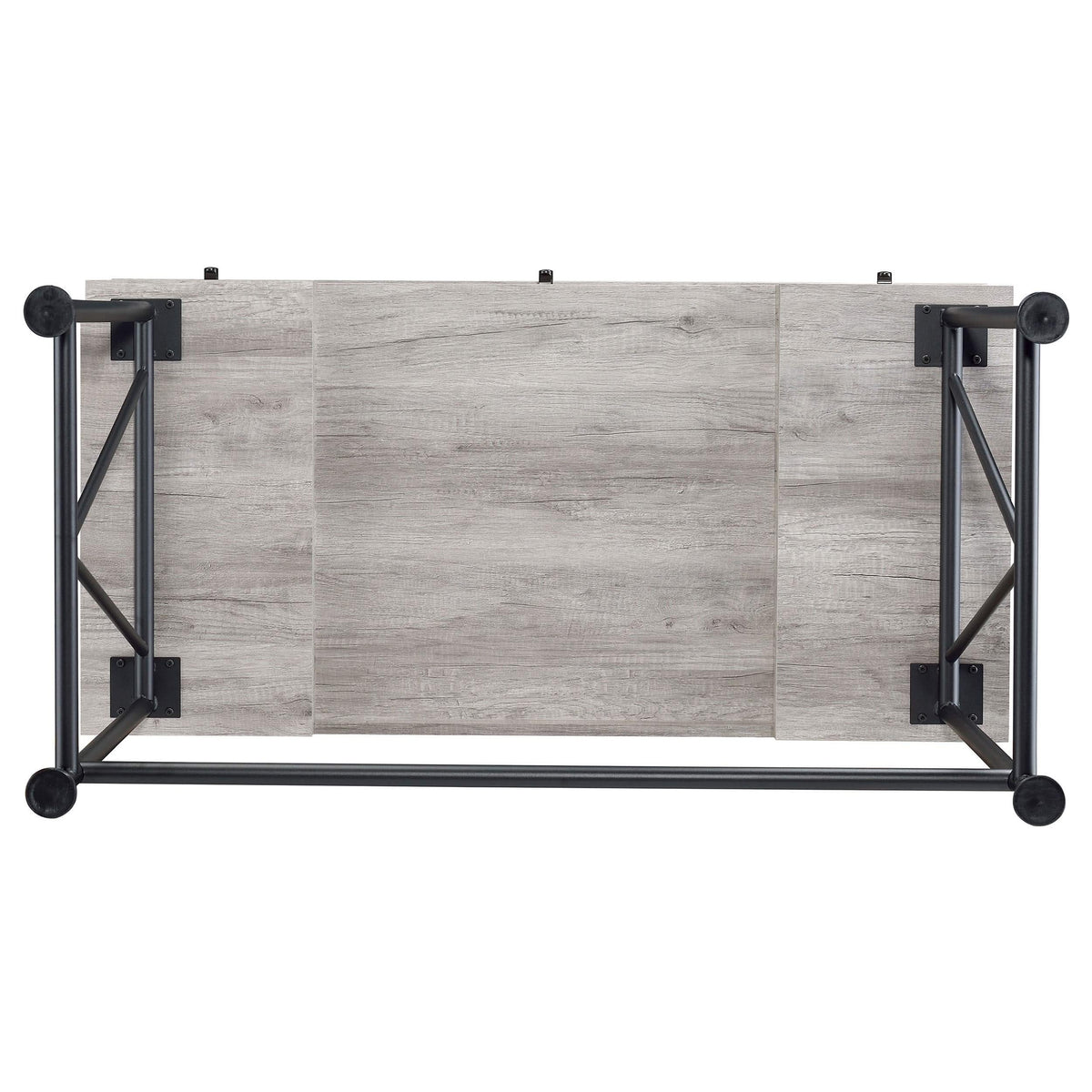 Escritorio Analiese de 3 cajones en madera flotante gris y negro