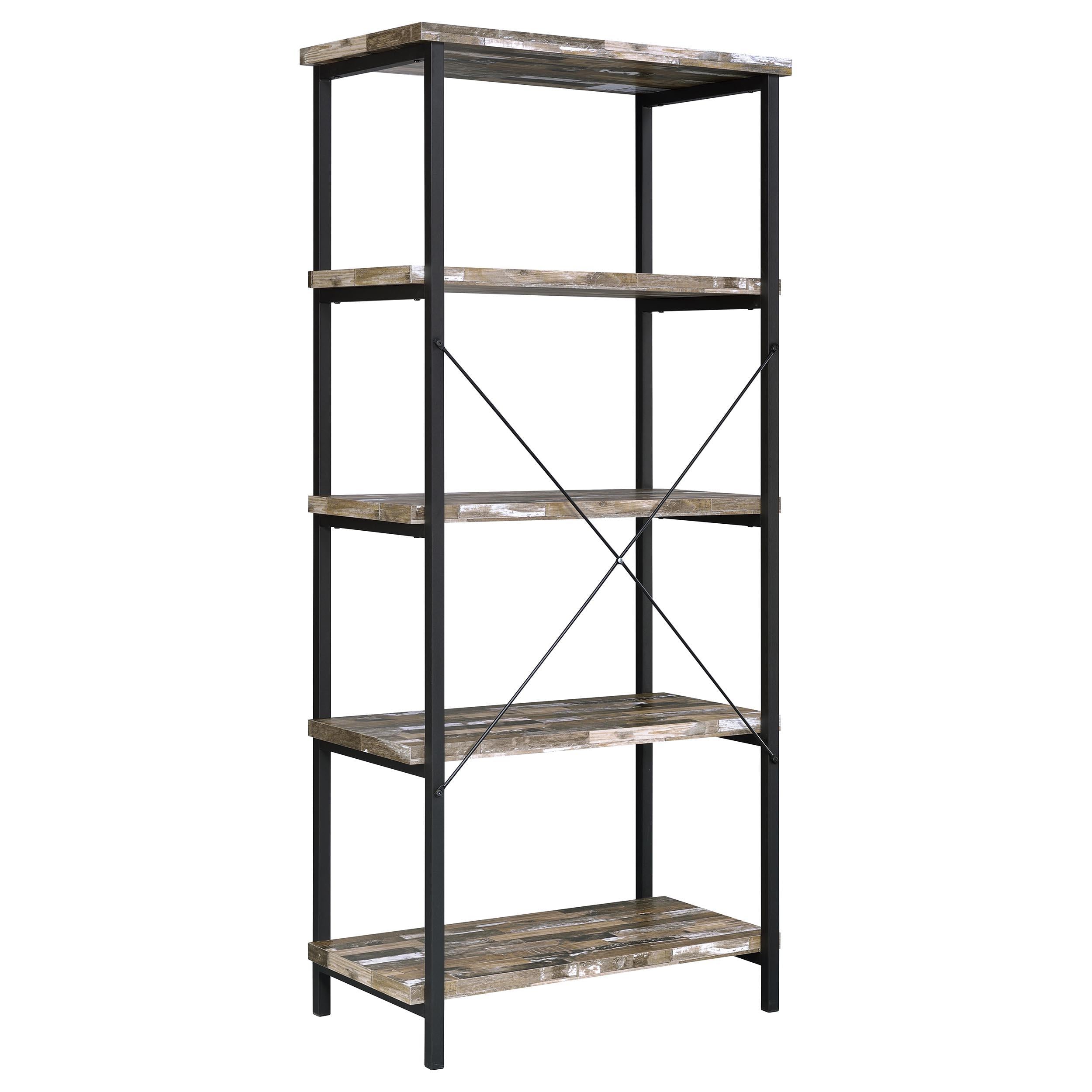 Kemper 4-shelf Bookcase Salvaged Cabin and Black