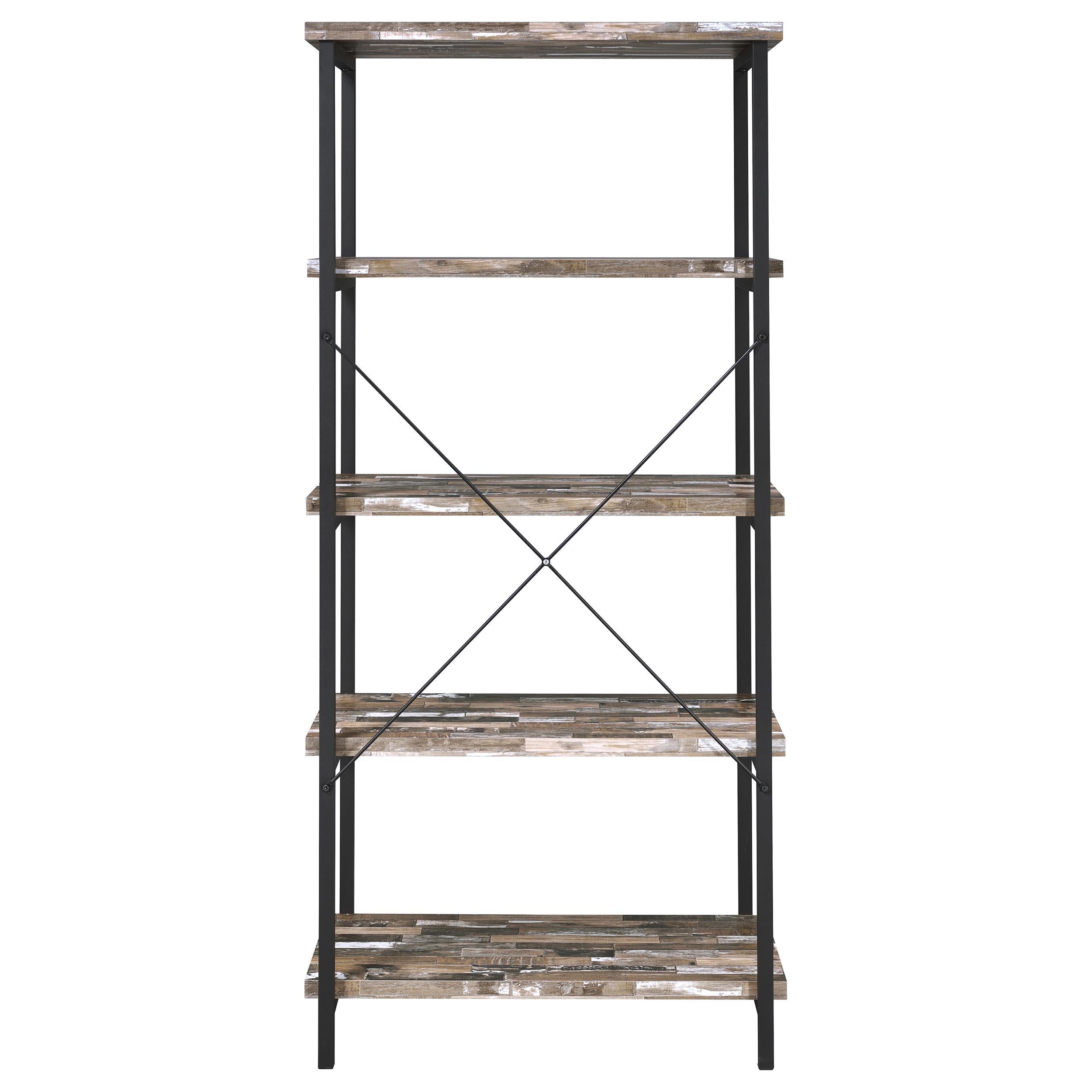 Kemper 4-shelf Bookcase Salvaged Cabin and Black