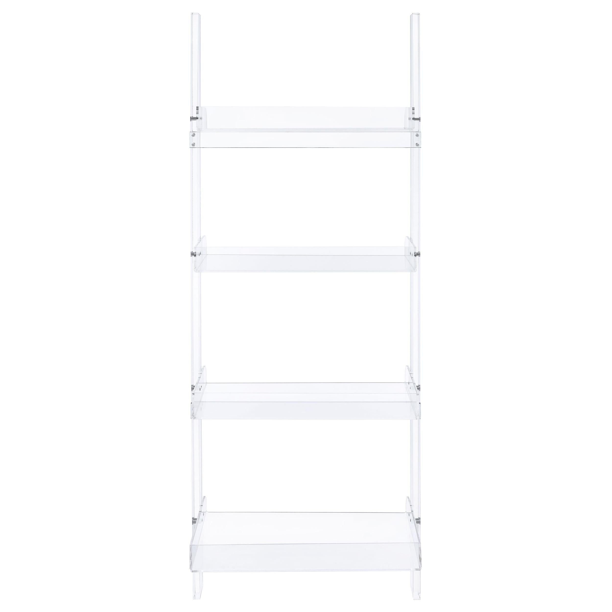 Amaturo 72-inch 4-shelf Acrylic Ladder Bookshelf Clear