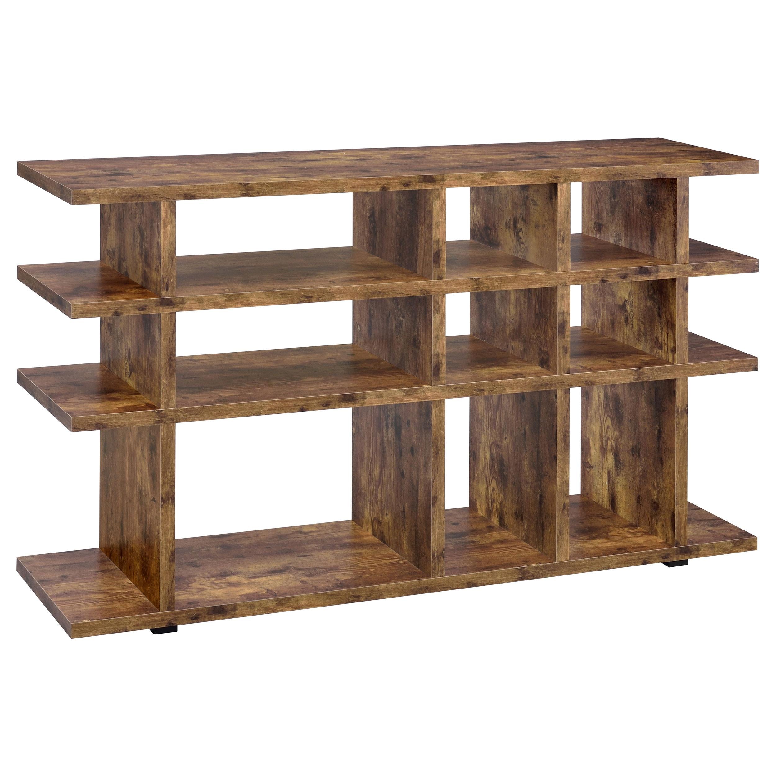 Santos 63-inch 3-shelf Console Bookcases Rustic Nutmeg